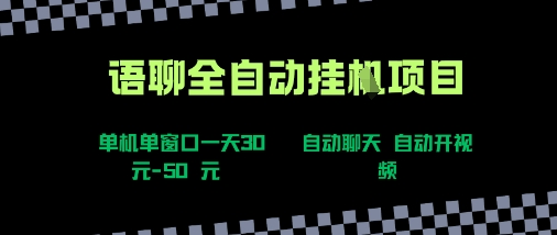 语聊自动视频自动聊天项目全新玩法，单机单窗口一天30-50+，新手看完直接上手【揭秘】-资源V站