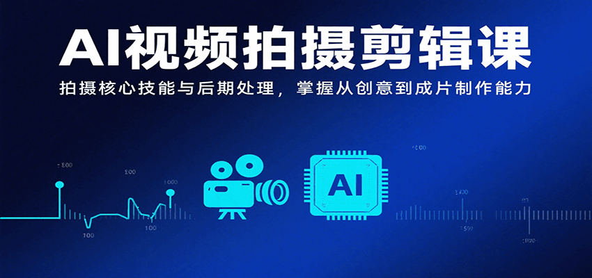 AI视频拍摄剪辑课，拍摄核心技能与后期处理，掌握从创意到成片制作能力-资源V站