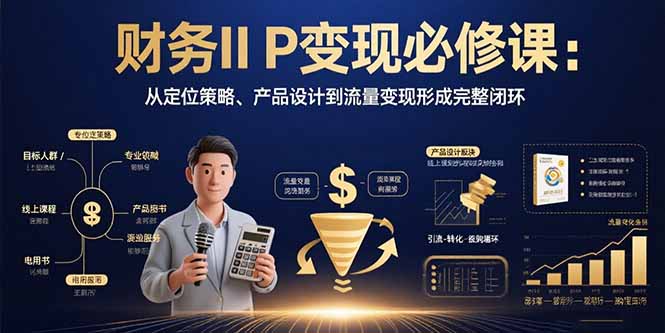财务IP变现必修课：从定位策略、产品设计到流量变现形成完整闭环-资源V站