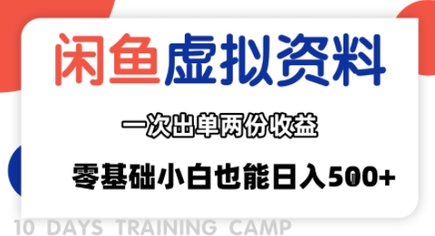 闲鱼虚拟资料新变现玩法，信息差项目，一次出单两份收益，无需囤货，可批量矩阵，零基础小白也能日入多张-资源V站