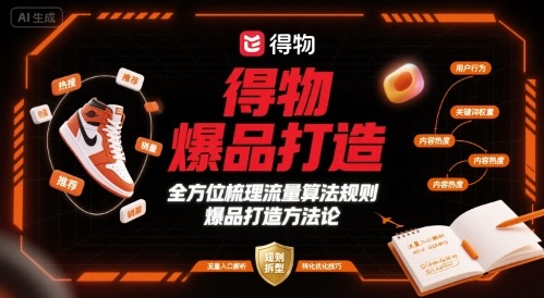 得物爆品打造，全方位梳理得物流量算法规则爆品打造规则-资源V站