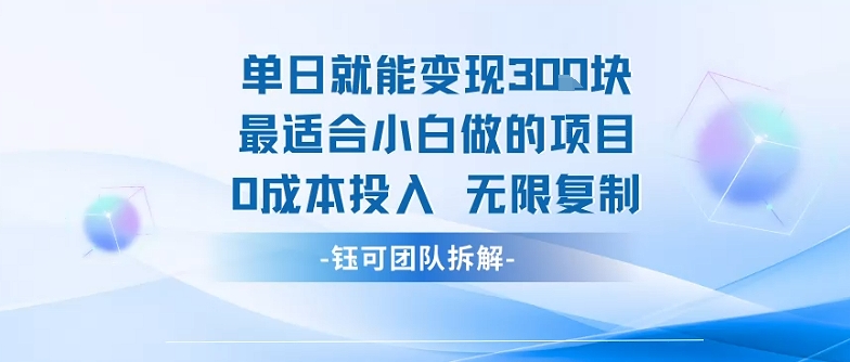 单日就能变现3张最适合小白做的项目0成本投入 无限复制-资源V站