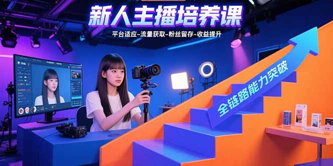 新人主播培养课：平台适应-流量获取-粉丝留存-收益提升 全链路能力突破-资源V站