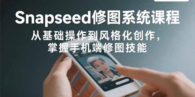 Snapseed修图系统课程：从基础操作到风格化创作，掌握手机端修图技能-资源V站