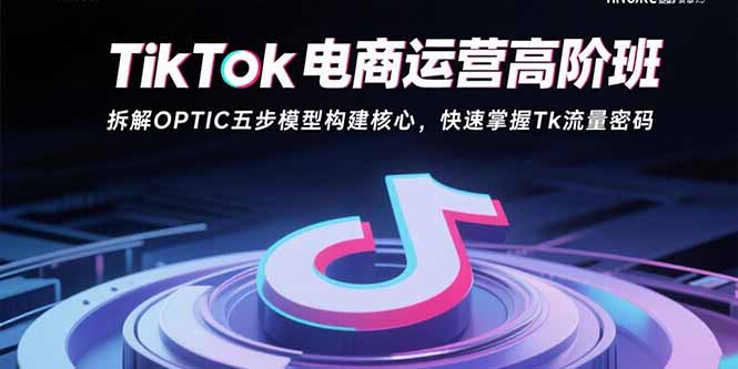 TikTok电商运营高阶班：拆解OPTIC五步模型构建核心，快速掌握Tk流量密码-资源V站