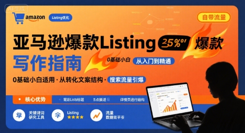 亚马逊爆款Listing写作方法，亚马逊0基础小白也能写爆款自带流量的Listing-资源V站