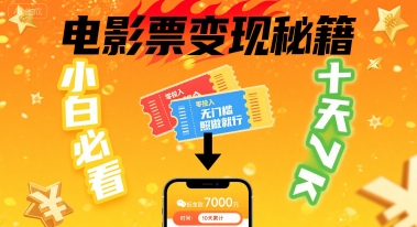 小白必看！卖电影票项目，零投入无门槛谁都能做，十天到手 7k，照做就行【揭秘】-资源V站