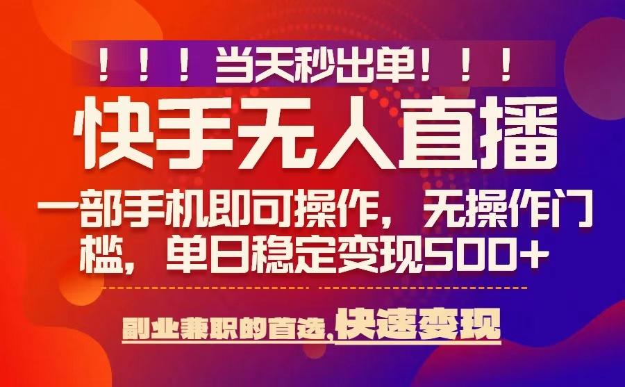 当天秒出单，无人直播最新技术，0风控，轻松日入5张+【揭秘】-资源V站