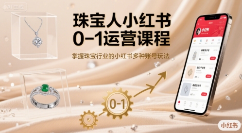 珠宝人小红书0-1运营课程，掌握珠宝行业的小红书多种账号玩法-资源V站