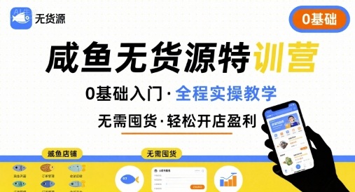无货源特训营，0基础带你玩转咸鱼无货源-资源V站
