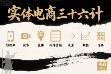 实体电商三十六计，短视频-获客-直播-矩阵营销-流量-数据-选品-资源V站