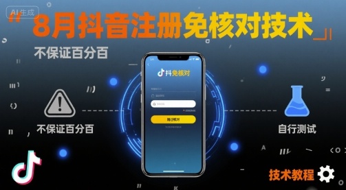 8月抖音注册免核对技术，不保证百分百，自测-资源V站