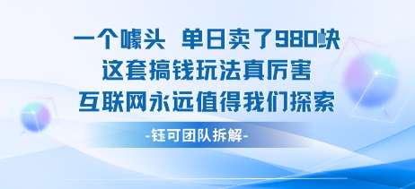 一个噱头单日卖了980米 这套搞钱玩法真厉害 互联网永远值得我们探索-资源V站