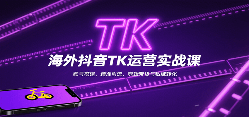 海外抖音TK运营实战课：账号搭建、精准引流、剪辑带货与私域转化-资源V站