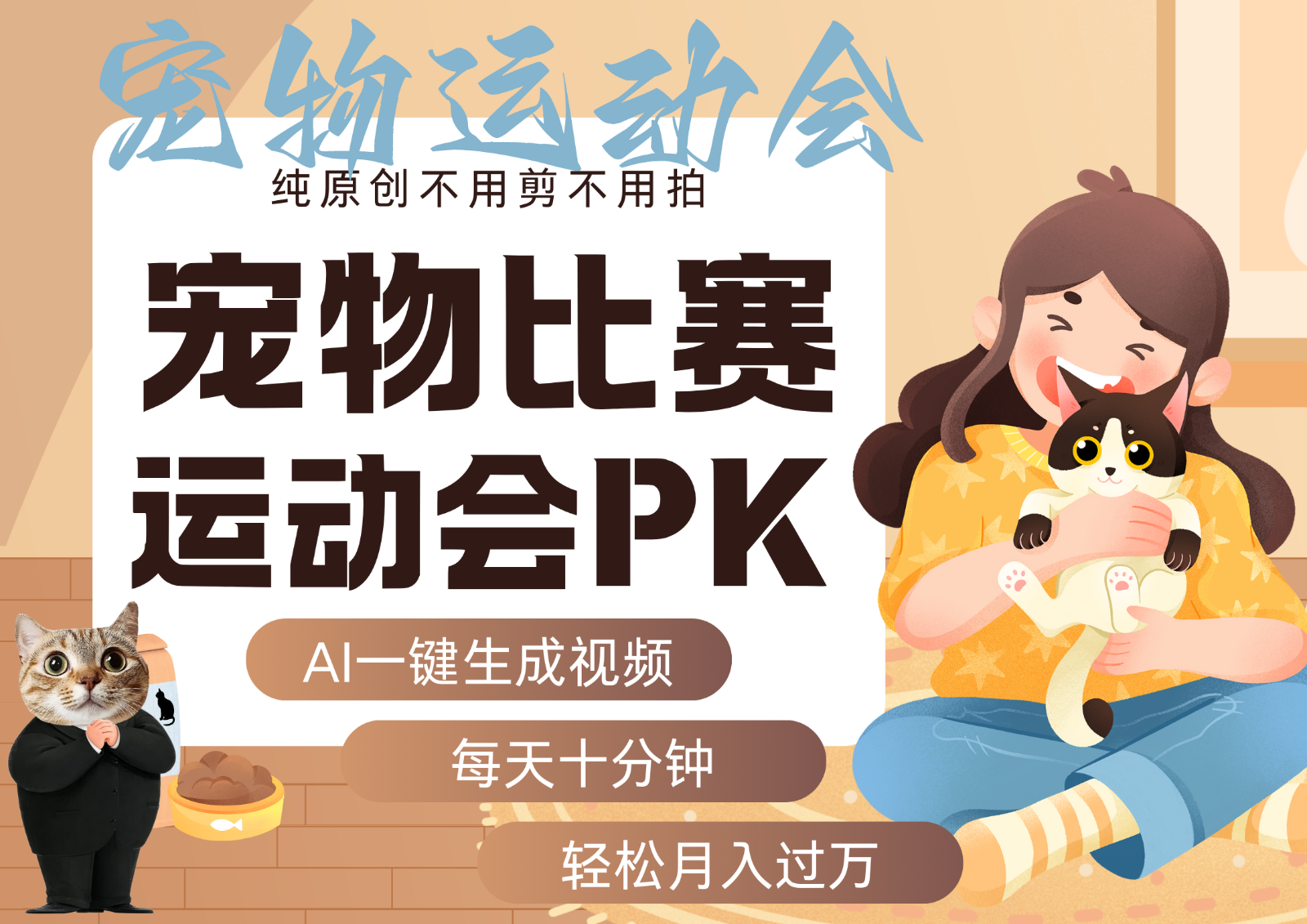 AI萌宠运动员跳水 射击 篮球 足球比赛 每天十分钟 附详细提示词文案库 代替做...-资源V站