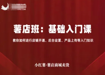 小红薯薯店商城卖货，基础入门课，教你如何进行店铺开通、后台设置、产品上传等入门知识-资源V站