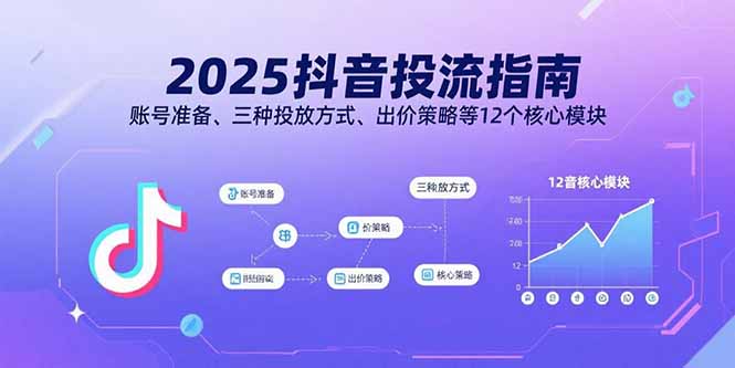 2025抖音投流指南，账号准备、三种投放方式、出价策略等12个核心模块-资源V站