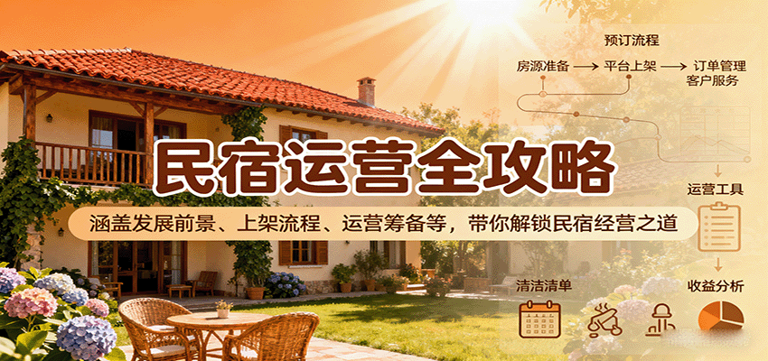 民宿运营全攻略：涵盖发展前景、上架流程、运营筹备等，带你解锁民宿经营之道-资源V站
