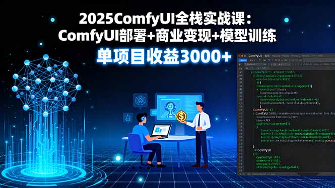 2025ComfyUI全栈实战课:ComfyUI部署+商业变现+模型训练,单项目收益3000+-资源V站