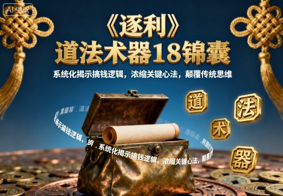 《逐利》道法术器18锦囊，系统化揭示搞钱逻辑，浓缩关键心法，颠覆传统思维-资源V站