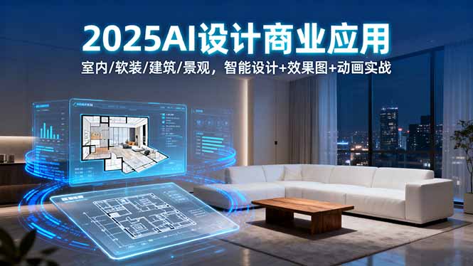 2025AI设计商业应用：室内/软装/建筑/景观，智能设计+效果图+动画实战-资源V站