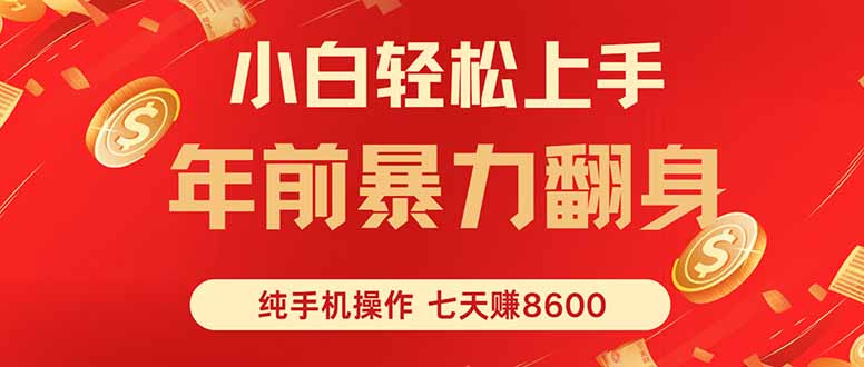 七天狂赚8600，小白纯手机操作，日入1000+-资源V站