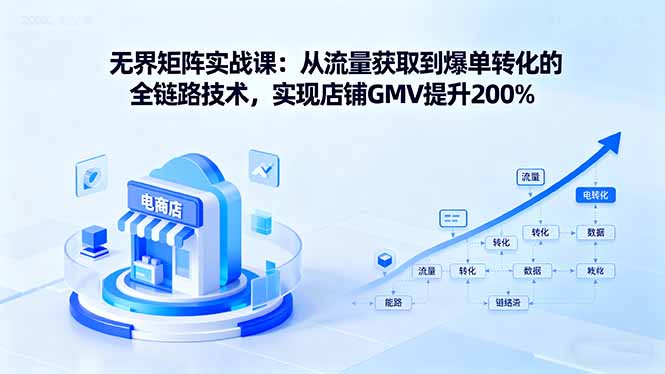 无界矩阵实战课：从流量获取到爆单转化的全链路技术，实现店铺GMV提升200%-资源V站