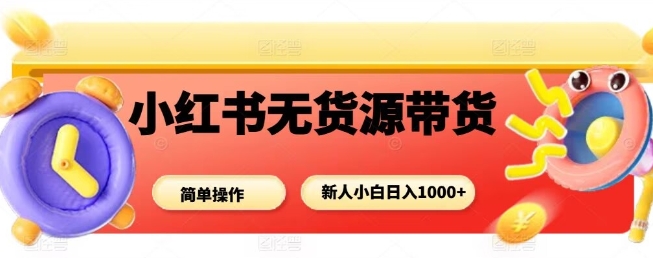 小红书无货源带货项目，简单无脑，新人小白日入多张-资源V站