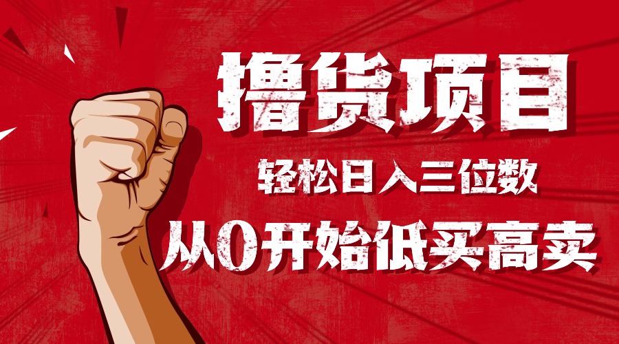 手把手教你撸货，从0开始低买高卖，小白轻松实现日入三位数!!!-资源V站