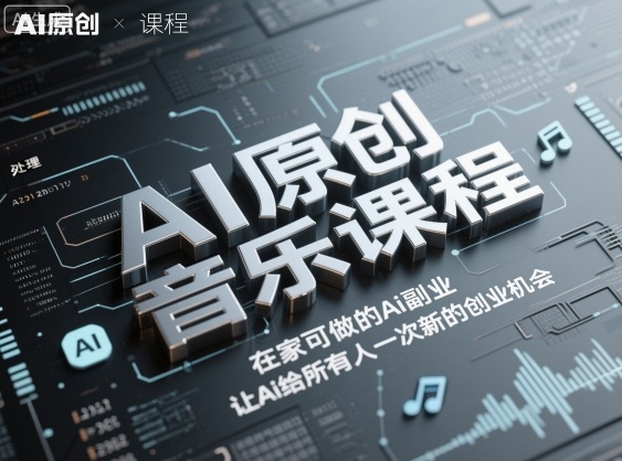 AI原创音乐课程，在家可做的Ai副业，让Ai给所有人一次新的创业机会-资源V站