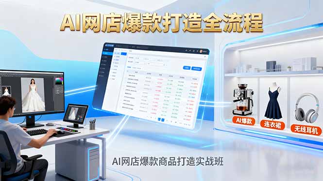 AI网店爆款商品打造实战班：AI技术实现商品图智能处理，快速搭建AI网店-资源V站