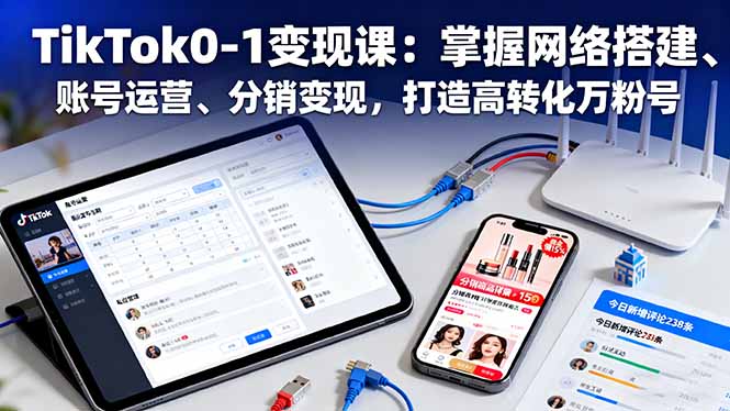 TikTok0-1变现课：掌握网络搭建、账号运营、分销变现，打造高转化万粉号-资源V站