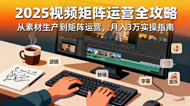 2025短视频矩阵运营全攻略：从素材生产到矩阵运营，月入3万实操指南-资源V站