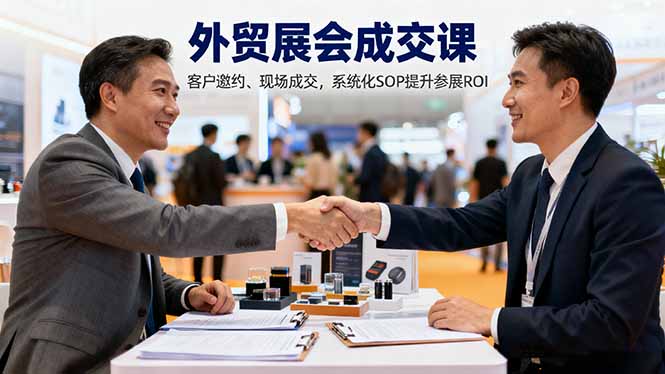 外贸展会成交课，含目标制定、客户邀约、现场成交，系统化SOP提升参展ROI-资源V站