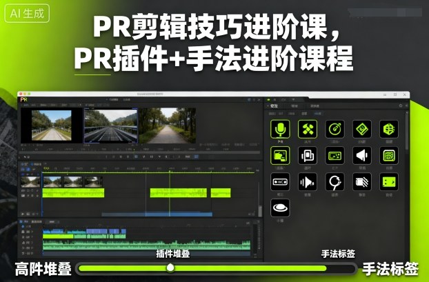 PR剪辑技巧进阶课，PR插件+手法进阶课程-资源V站