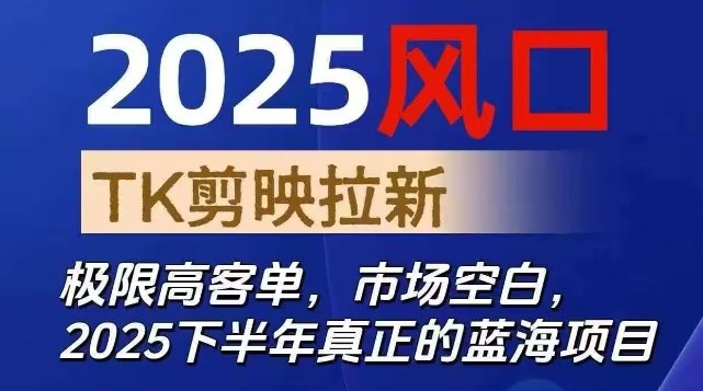 2025风口TK剪映capcut拉新项目，极限高客单，市场空白，2025下半年真正的蓝海项目-资源V站