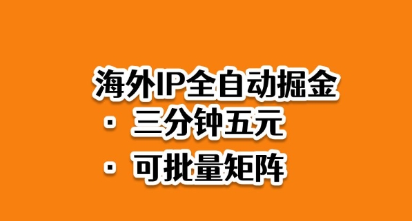 海外ip全自动掘金，2025必做蓝海项目，3分钟落地，矩阵直接开干【揭秘】-资源V站