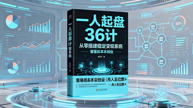 一人起盘36计：从零搭建稳定变现系统，实现低成本创业，月入五位数+-资源V站
