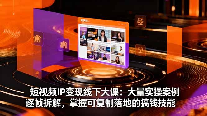 短视频IP变现线下大课:大量实操案例逐帧拆解,掌握可复制落地的搞钱技能-资源V站