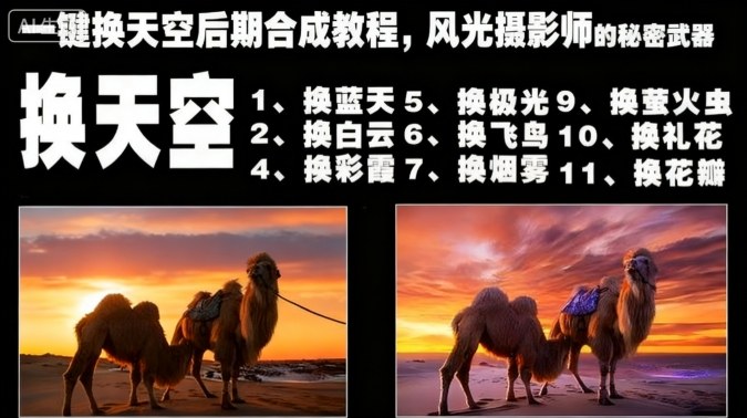 一键换天空后期合成教程，风光摄影师的秘密武器-资源V站