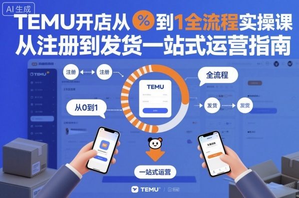 TEMU开店从0到1全流程实操课,从注册到发货一站式运营指南-资源V站