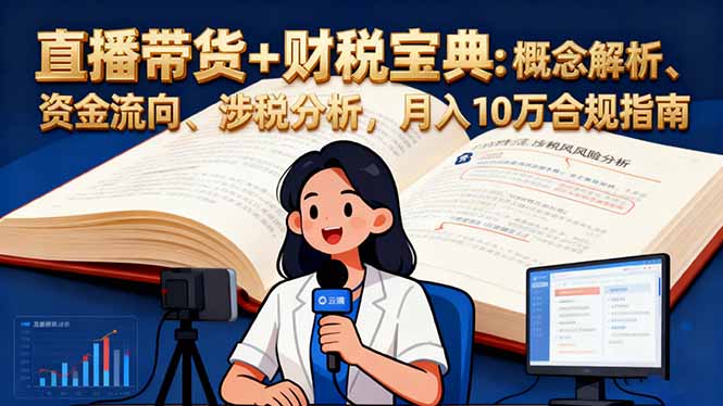 直播带货+财税宝典：概念解析、资金流向、涉税分析，月入10万合规指南-资源V站