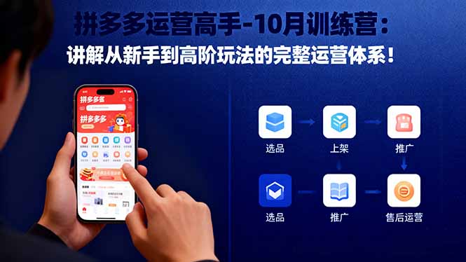 拼多多运营高手-10月训练营：讲解从新手到高阶玩法的完整运营体系！-资源V站