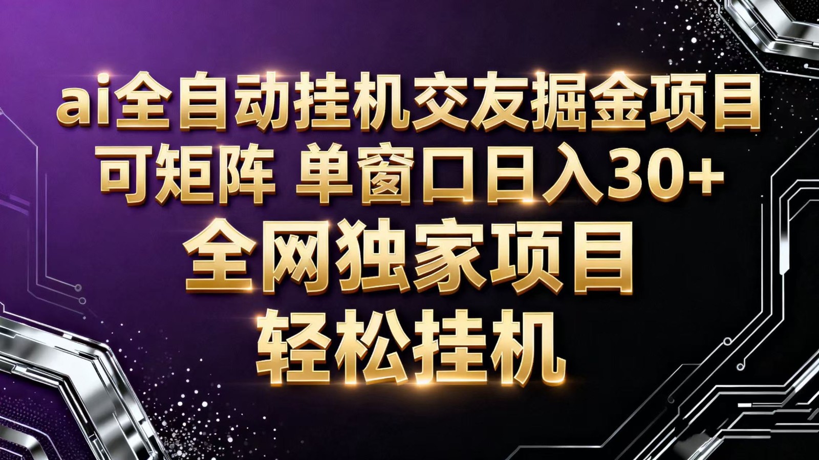 ai全自动挂机语聊掘金 可矩阵 单窗口轻松日入30+-资源V站