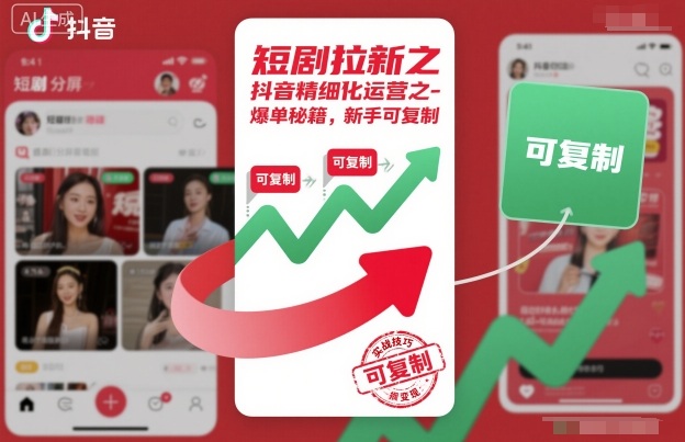 短剧拉新之抖音精细化运营之爆单秘籍,新手可复制-资源V站