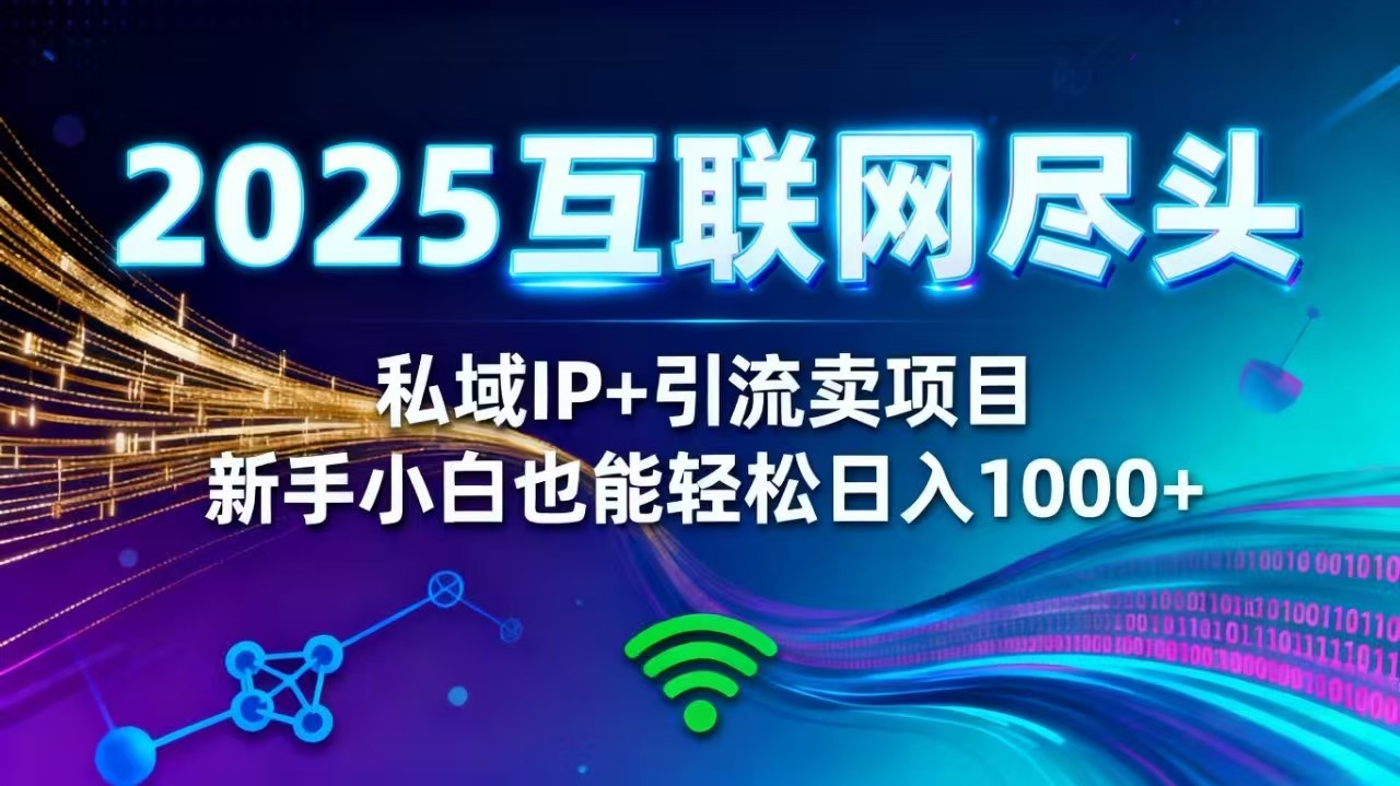 2025网创尽头王炸项目！私域 IP + 精准引流，新手小白在家躺赚日入 1000+-资源V站