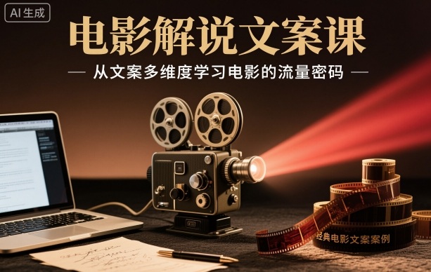 电影解说文案课，从文案多维度学习电影的流量密码-资源V站