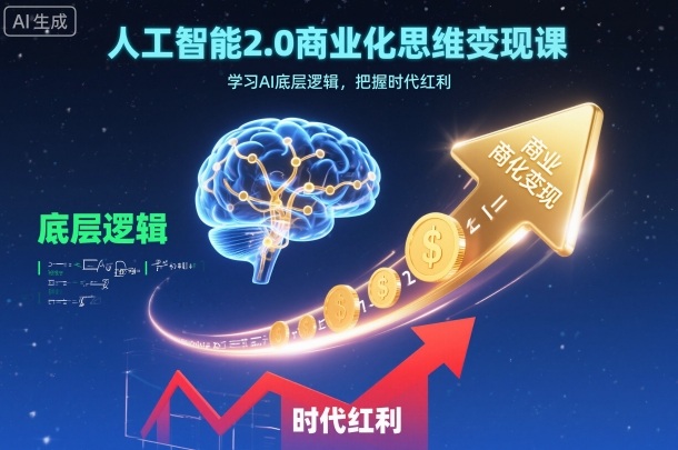 人工智能2.0商业化思维变现课，学习AI底层逻辑，把握时代红利-资源V站