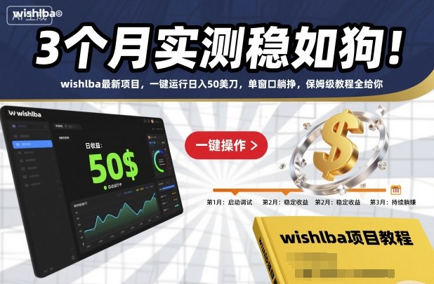 3个月实测稳如狗！wishlba最新项目，一键运行日入50美刀，单窗口躺挣，保姆级教程全给你【揭秘】-资源V站