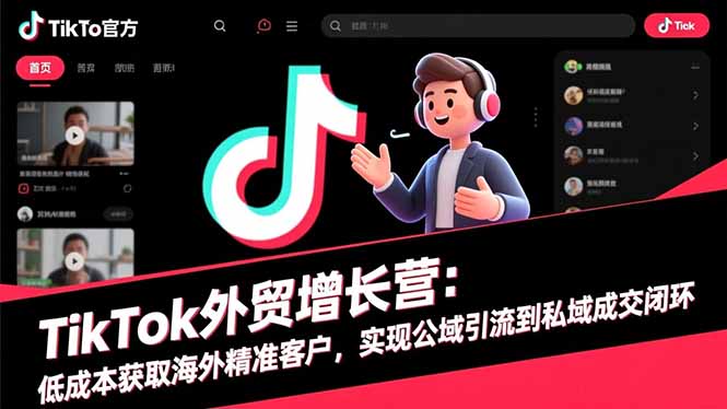 TikTok外贸增长营：低成本获取海外精准客户，实现公域引流到私域成交闭环-资源V站